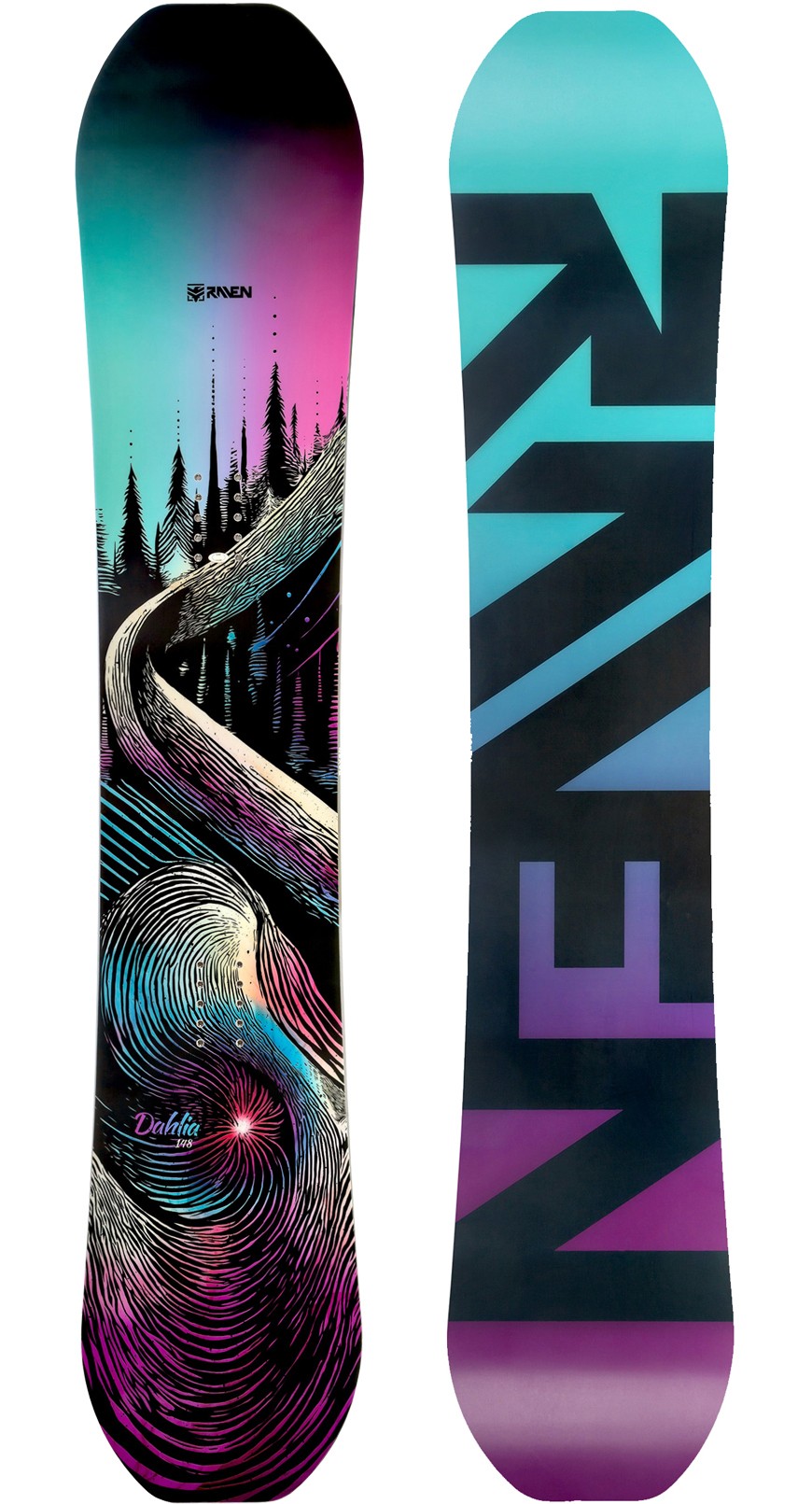 Raven Dahlia Carbon Mint Pink - Damska deska snowboardowa All Mountain Freestyle